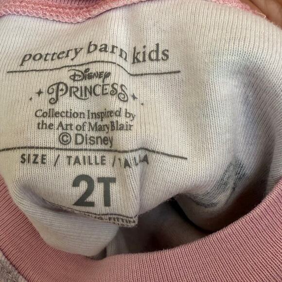 Pottery Barn Kids Pink Disney Princess Castles Organic Cotton Pajama Set Size 2T - Picture 10 of 10